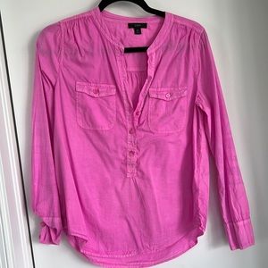 JCrew Bright Pink popover cotton shirt